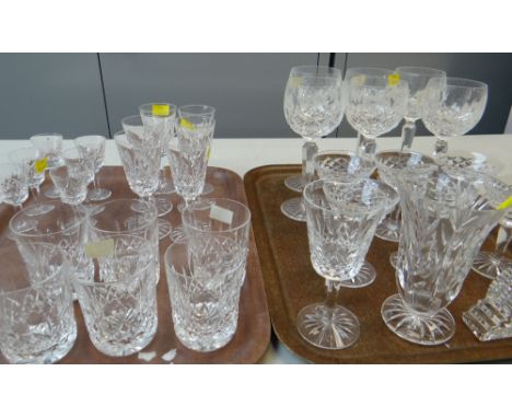 WATERFORD CUT GLASSWARE including six white wine glass, six whisky tumblers ETC (33)