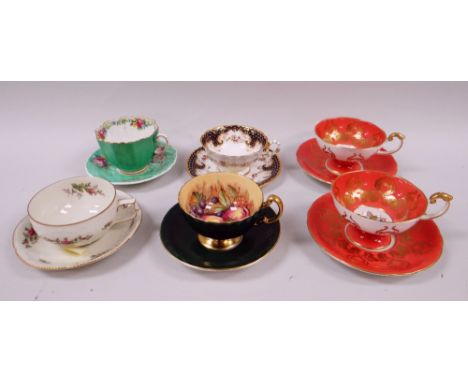 SIX BONE CHINA CABINET CUPS &amp; SAUCERS