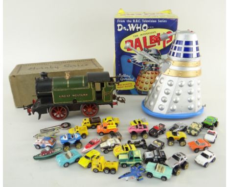 ASSORTED TOYS including Hornby L453 M1/2 reversing locomotive 0-4-0 number 6600 in Great Western green livery, boxed Marx Toy