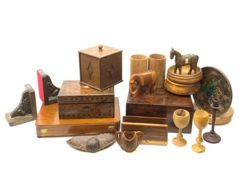 A 19th century walnut box, with inset vacant brass plaque to the hinged cover, together with a smaller walnut box, with inset
