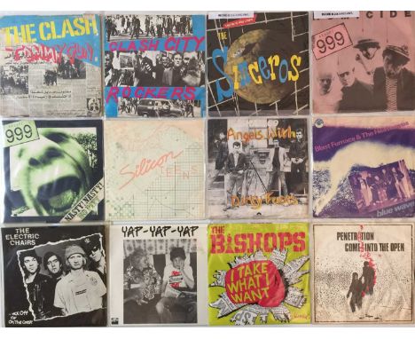 40 x outrageous Punk 7" (picture sleeve releases) from 1976 to 1979. Artists/titles include The Clash - Tommy Gun and Clash C