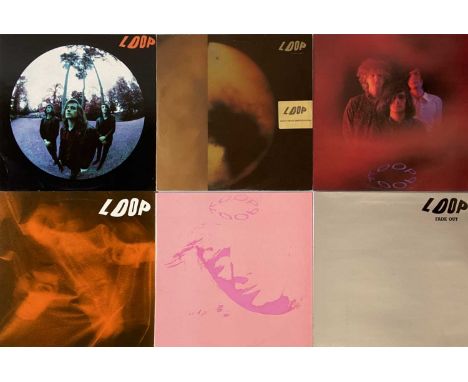A lovely pack of 7 records by psychy shoegaze favorites Loop. Titles include Heaven's End (HEADLP1, printed inner, record has