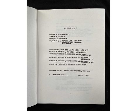A copy of the script for the unfinished film 'Who Killed Bambi' - this version was Paul Cook's read through copy. Excellent c
