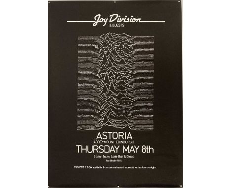 A truly incredible example of a supremely rare Joy Division poster. This pristine example is for the planned concert at the A