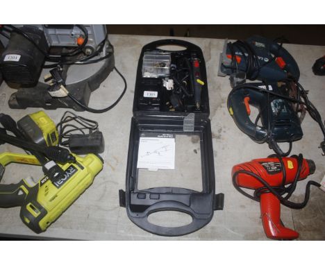 A rotary multi tool set in fitted plastic case