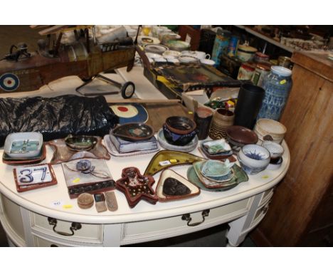 A quantity of various Studio Pottery, mostly signed to R Gitsham
