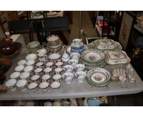 A collection of Copeland Spode 'Chinese Rose' dinnerware, Royal Albert 'Dainty Dinah' teaware, an Aynesley floral decorated t