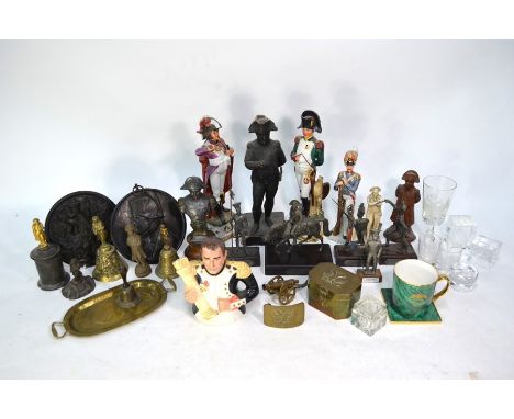 A selection of ceramic and metal Napoleon ornaments and related pieces, to/w various 20th century and later items bearing the