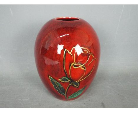 Anita Harris - a Red Rose ceramic vase, approx 16 cm Lot descriptions reflect the cataloguer's opinion only and do not consti