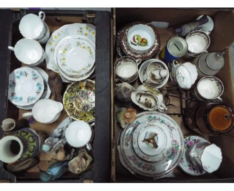 A mixed lot of ceramics to include Oriental, tea wares, Wedgwood, Royal Worcester, a Doulton Lambeth stoneware 'Pedestrian Ba