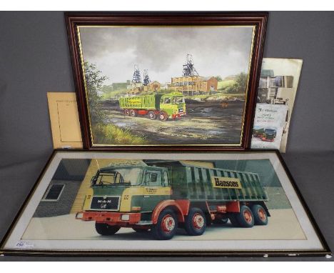 Transportation Interest - A framed photographic print of a R Hanson &amp; Son Ltd M.A.N truck, mounted and framed under glass