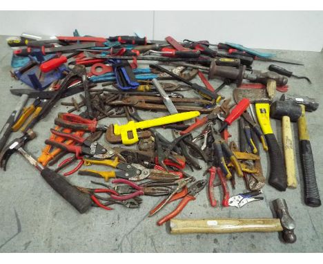 Hammers, Pliers, Snips and a large collection of similar and various tools. Lot descriptions reflect the cataloguer's opinion