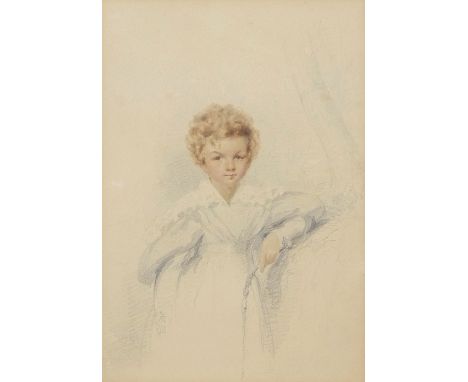 Horace Beevor Love (1800-1838), Portrait of Arthur James Stark aged 6, watercolour, initialled and dated 1837 lower left, 23 