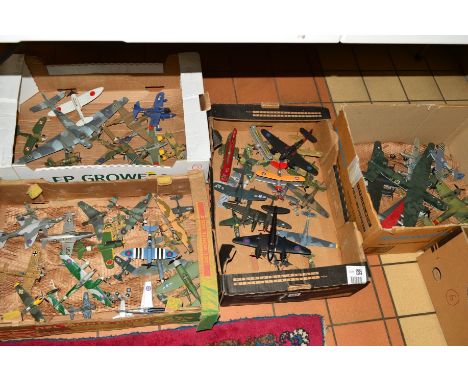 A QUANTITY OF ASSORTED MAINLY WWII AIRCRAFT, mainly British, American and German planes, constructed from plastic kits, assor