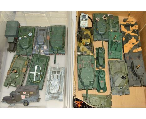 A QUANTITY OF WWII MAINLY RUSSIAN MILITARY VEHICLES, metal and plastic, constructed from kits, assorted scales and manufactur