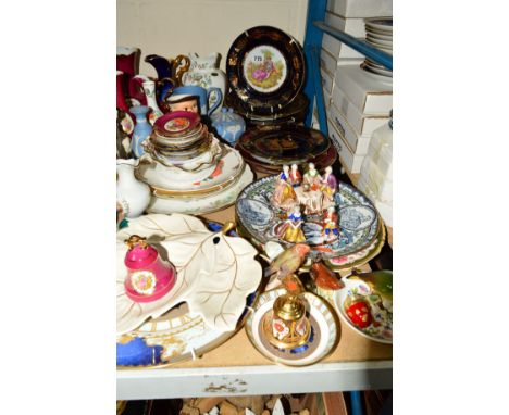 AN ASSORTMENT OF CERAMIC ITEMS, to include Limoges decorative plates and trinkets, Wedgwood blue jasper, Royal Worcester, Ayn