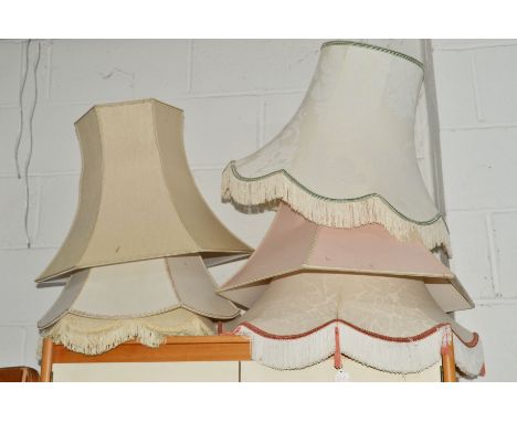 SIX VARIOUS STANDARD LAMP SHADES