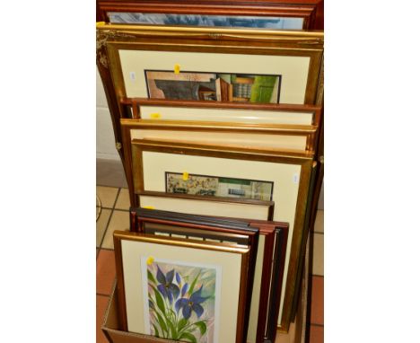 A QUANTITY OF PICTURES AND PRINTS etc, to include a Mike Knight acrylic on board of an English country village, Halycon Galle