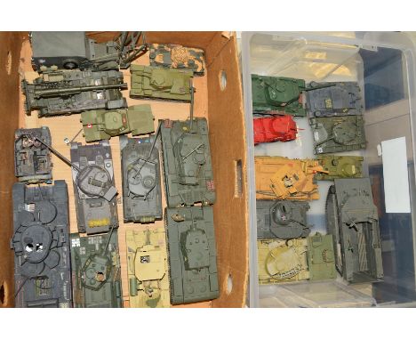 A QUANTITY OF WWII MILITARY VEHICLES, mainly Allied Forces, metal and plastic constructed from kits, assorted scales and manu