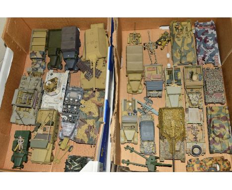 A QUANTITY OF WWII GERMAN MILITARY VEHICLES, metal and plastic, constructed from kits, assorted scales and manufacturers, all