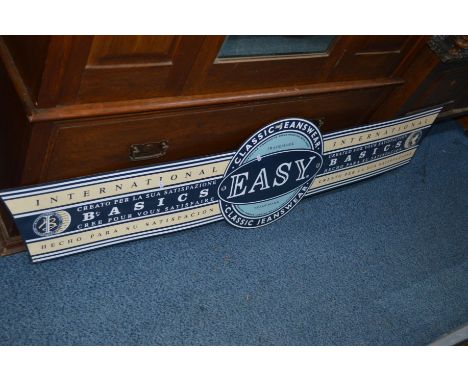 A LATE 20TH CENTURY ENAMEL SIGN, reading easy classic jeanswear