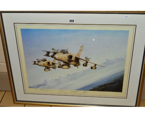 MICHAEL RONDOT (BRITISH/CANADIAN 20TH CENTURY) 'Coup de Grace', a limited edition print 47/500 depicting RAF Jaguar aircraft 
