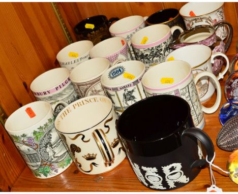 A GROUP OF WEDGWOOD/ROYAL DOULTON COMMEMORATIVE MUGS etc, to include limited edition Richard Guyatt 'The Wedgwood Sporting Mu