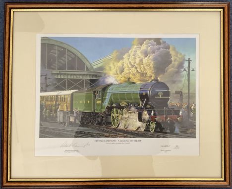 Kevin Twedell and Chief Engineer Roland Kennington Signed Flying Scotsman- A Legend Of Steam Colour Print. Limited Edition24 