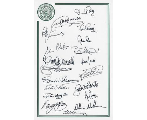 Football autographed Celtic 12 X 8 Club Crested Photo. A Superbly Produced Home-Made Club Crested Photo Signed By Lisbon Lion