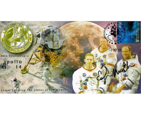 Apollo 14 moonwalker Dr Edgar Mitchell signed Space cover NASA Astronaut. 30th Anniversary Apollo 2001 postmarked cover. supe