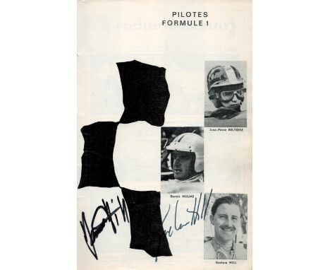 Vintage Monaco 1968 Grand Prix Programme Multi Signed. Signatures include Graham Hill, Damon Hill, Pedro Rodriguez and Jack O