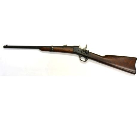 A Remington Rolling Block Carbine, with 48.5cm reblued round barrel, the left side of barrel and breech stamped R, the tang s