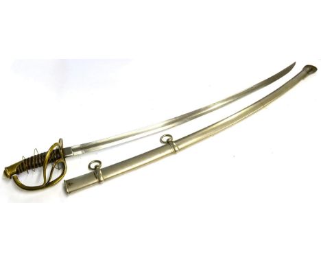 A U.S. Model 1840 Cavalry Trooper's Sword, the 89cm curved, fullered single edge blade stamped, ''C. Roby, W. Chelmsford, Mas
