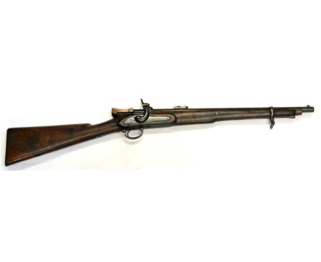 A Calisher & Terry 30 Bore Breech Loading Percussion Carbine, the 54.5cm blued steel barrel stamped TERRY'S PATENT 30 BORE, w