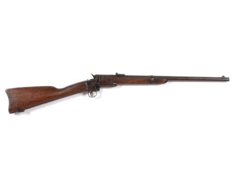 A Triplett & Scott Repeating Carbine by the Meriden Manufacturing Co., .50 calibre rimfire, the 56cm round steel barrel with 