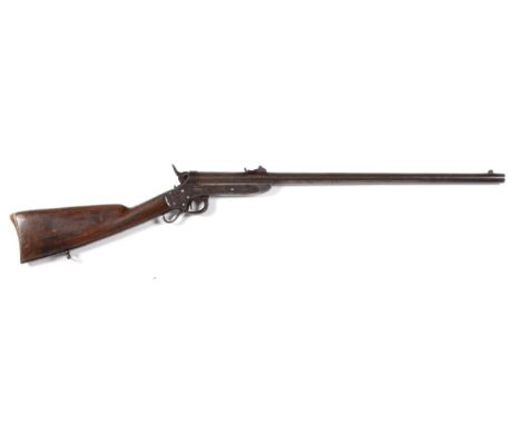 A Sharps & Hankins 2nd Model 1862 Army Carbine, .52 rimfire breech loading, the 61cm blued steel barrel with ramp rear sight,