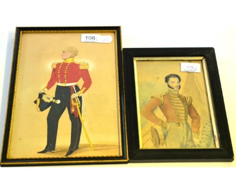 English School, Mid-19th Century, Portrait of an Officer of the 81st (Loyal Lincoln Volunteers) Regiment of Foot, watercolour