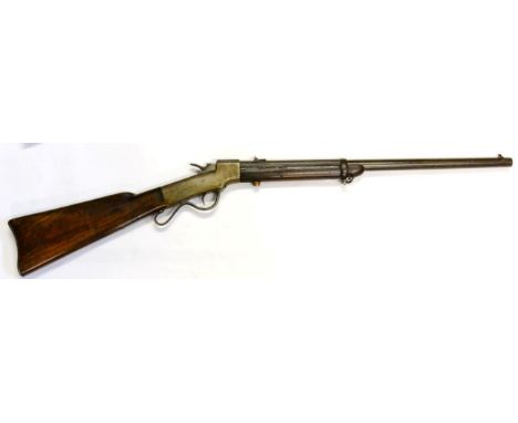 A US Civil War Ballard Repeating Carbine by Ball & Williams, Worcester, Massachusetts, the 56.5cm steel barrel octagonal at t