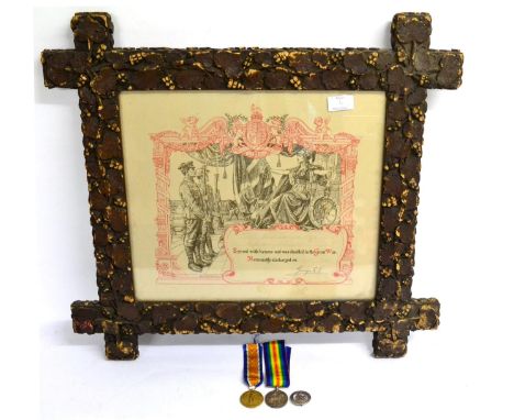 A First World War Pair, to 3318 SPR.S.KEYS.R.E., together with a Silver War Badge, No.B345677 and a framed Certificate of Hon