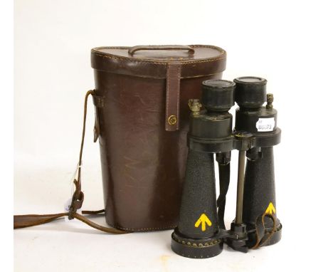 A Pair of Barr and Stroud 7x CF41 Coastguard Binoculars, serial No.53677, stamped broad arrow mark to both telescopes, fitted