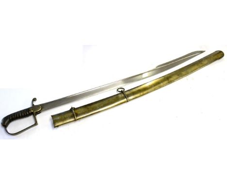 A Good George III 1796 Pattern Light Cavalry Officer's Sword, the 88.5 cm pipe back, spear point blade with oval etched maker
