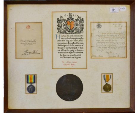 A First World War Memorial Plaque and Pair, comprising British War Medal and Victory Medal, posthumously awarded to 49750 PTE