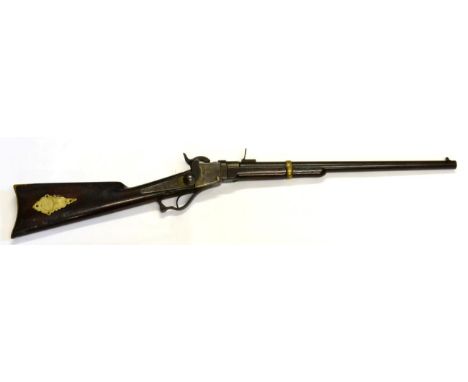 A Starr Arms Model 1858 .54 Calibre Falling Block Carbine, numbered 7607, the 53cm steel barrel and lock plate stamped STARR 