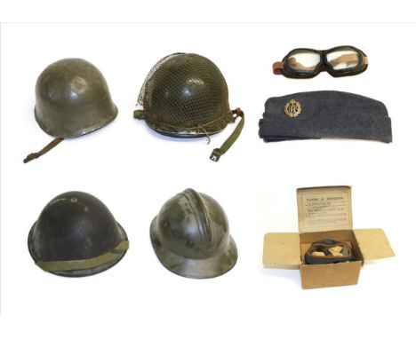 A Second World War R.A.F. Side Cap, with brass badge and buttons, internally stamped for A.& J. Gelfer, Glasgow, size 7 1/8, 
