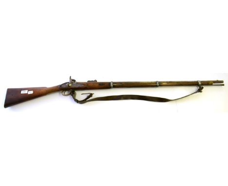 A Victorian Tower 1853 Pattern Three Band Percussion  Rifle-Musket, the 99cm steel barrel with hinged ladder rear sight, vari