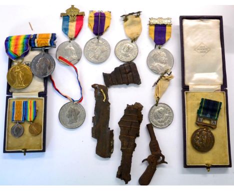 A First World War Pair with Miniatures, to C.M.LEGH-POPE, comprising British War Medal and Victory Medal, the miniatures moun