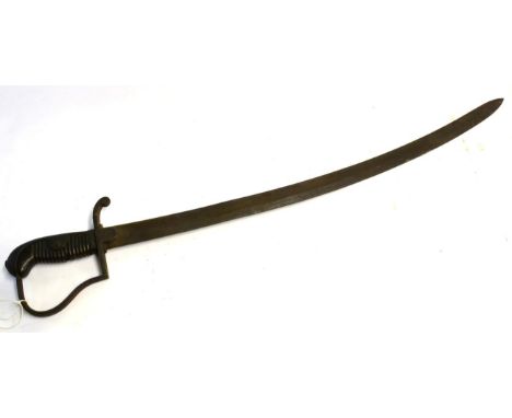 A 1796 Pattern Light Cavalry Trooper's Sword, the slightly curved, fullered, single edge blade, length 75.5 cm, the stirrup h