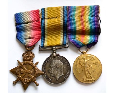 A First World War Trio, comprising 1914-15 Star, British War Medal and Victory Medal, awarded to 19201 PTE. W.ASHURST. E.LAN.