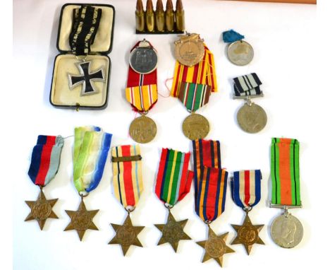 Assorted Medals and Medallions, including First World War German Iron Cross, 2nd Class; George VI India Service Medal; seven 