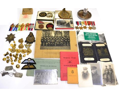 A Collection of Medals and Military Memorabilia, including: two Second World War medal groups, one comprising 1939-1945 Star,